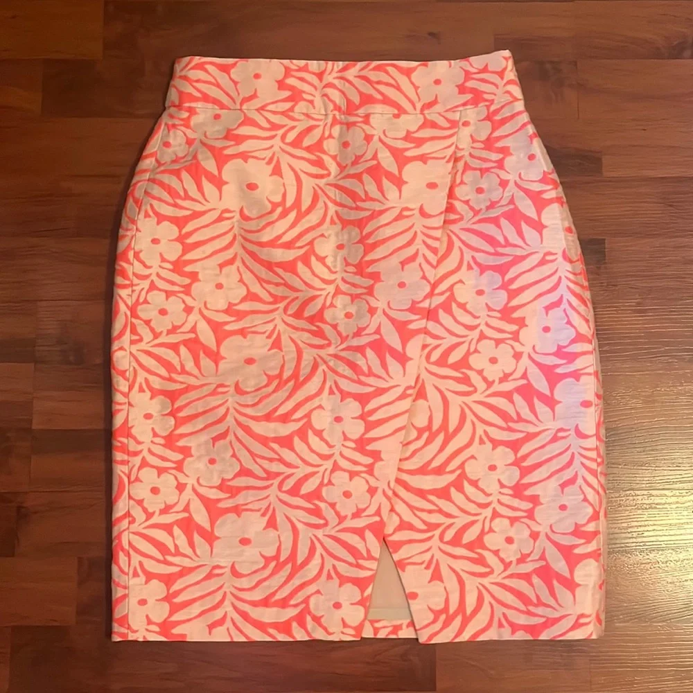JCrew satin floral cut out skirt - Picture 2 of 9